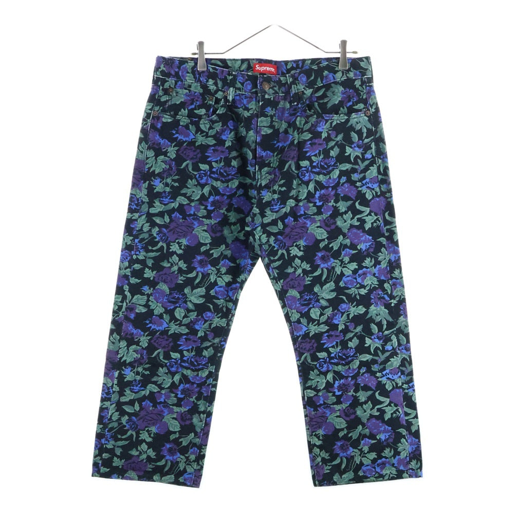 SUPREME(シュプリーム) 16SS × Levi's Roses 505 Jean リーバイス フローラルプリント ブランクタグ ストレート デニムパンツ マルチ