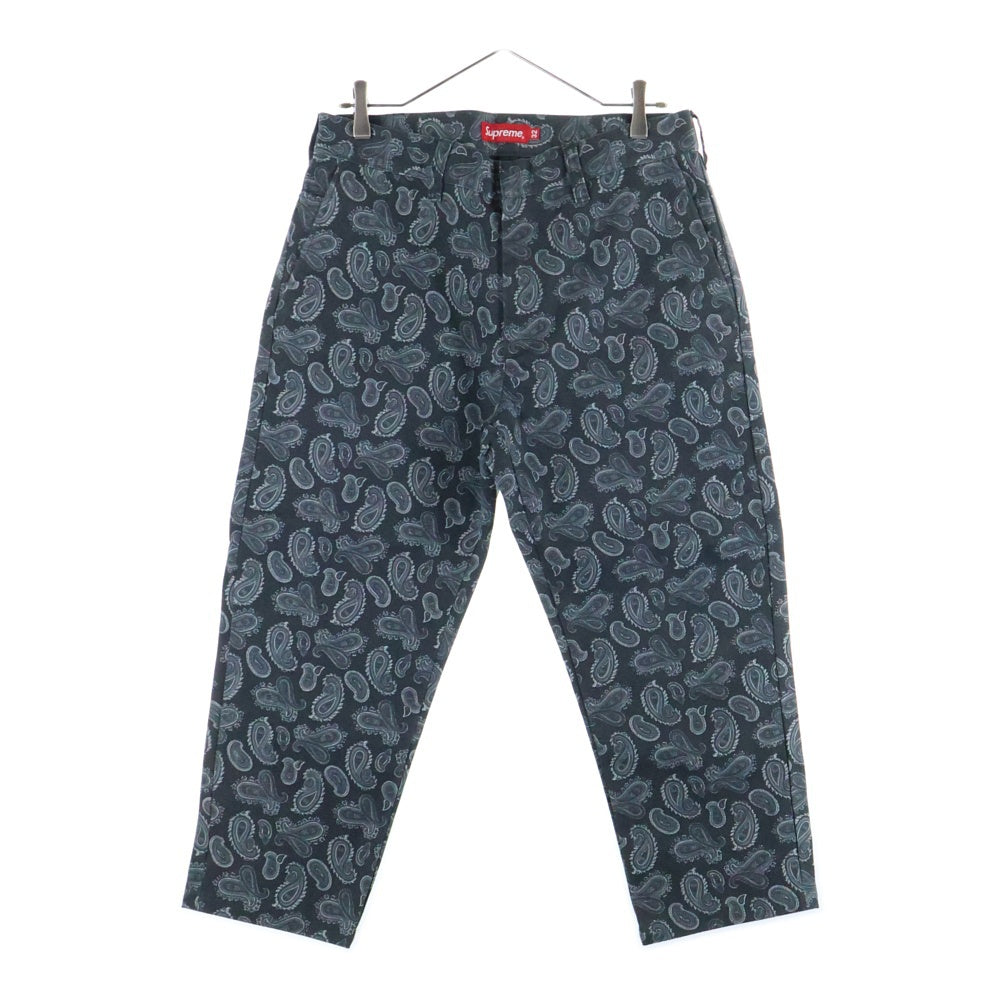 SUPREME(シュプリーム) 13AW Paisley Work Pant ペイズリー柄 コットン ワークパンツ ブラック