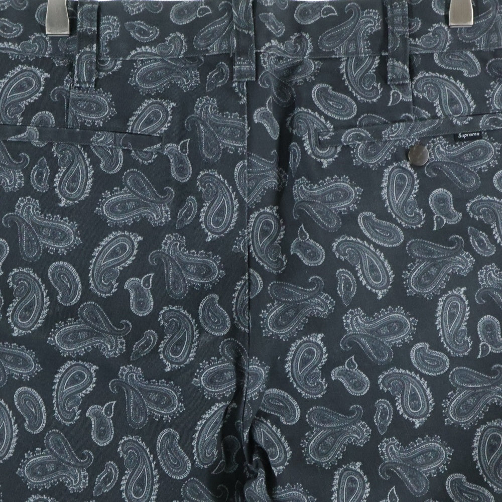 SUPREME(シュプリーム) 13AW Paisley Work Pant ペイズリー柄 コットン ワークパンツ ブラック