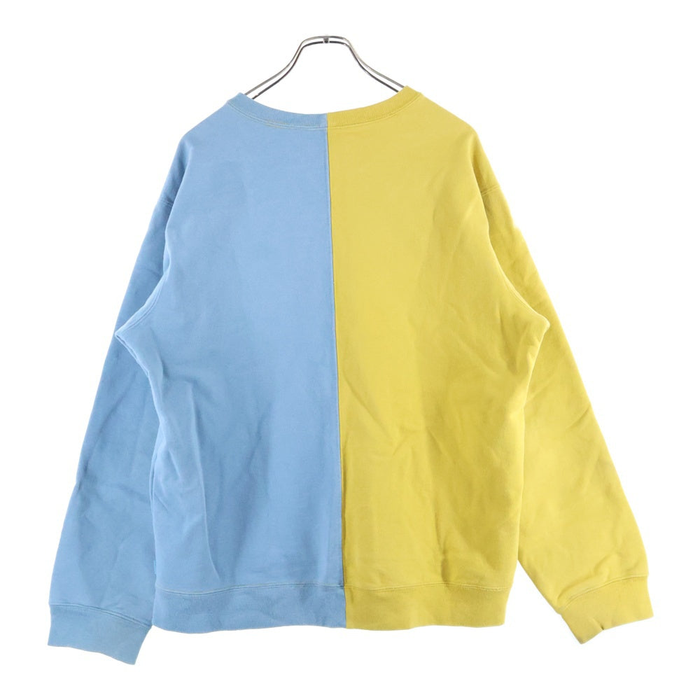 SUPREME(シュプリーム) 18AW Split Crewneck Sweatshirt Mustard スプリット ロゴ クルーネック スウェット トレーナー マスタード/ブルー