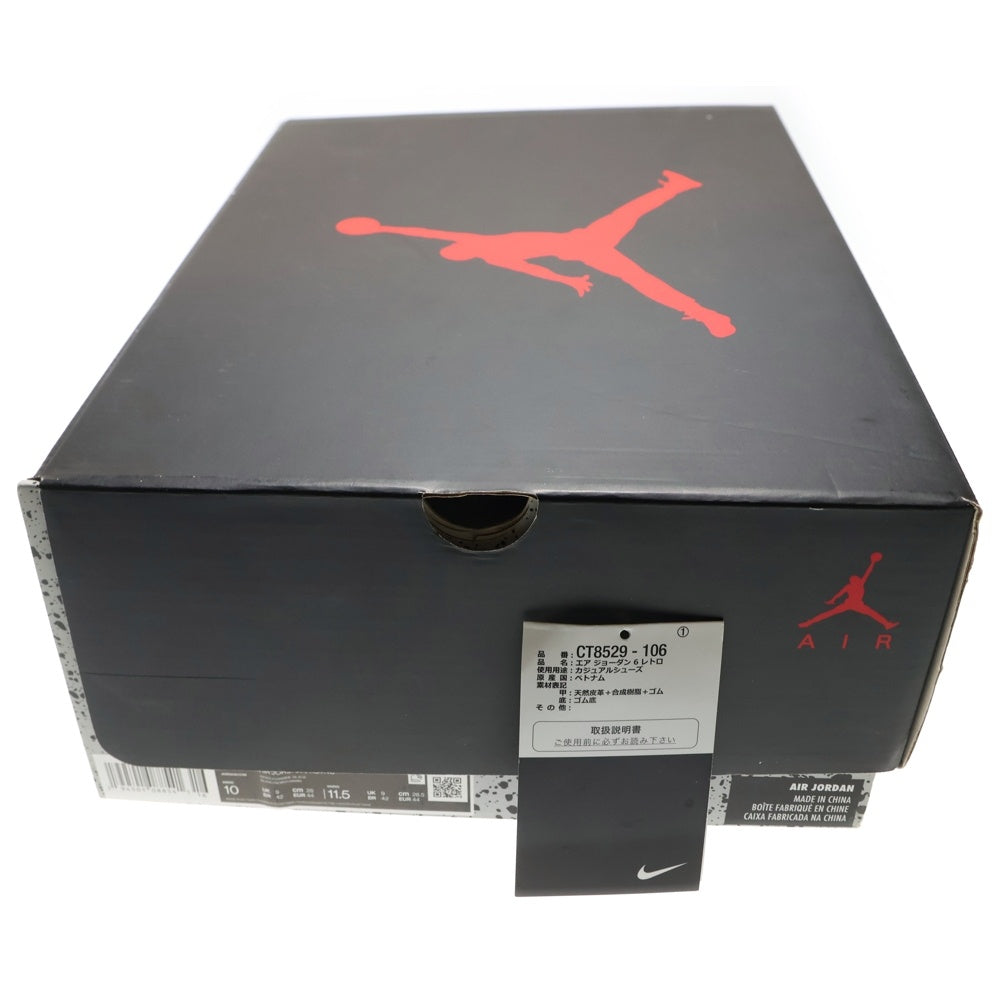 NIKE(ナイキ) AIR JORDAN 6 RETRO CARMINE エアジョーダン6 カーマイン ハイカットスニーカー ホワイト/レッド US10/28cm CT8529-106