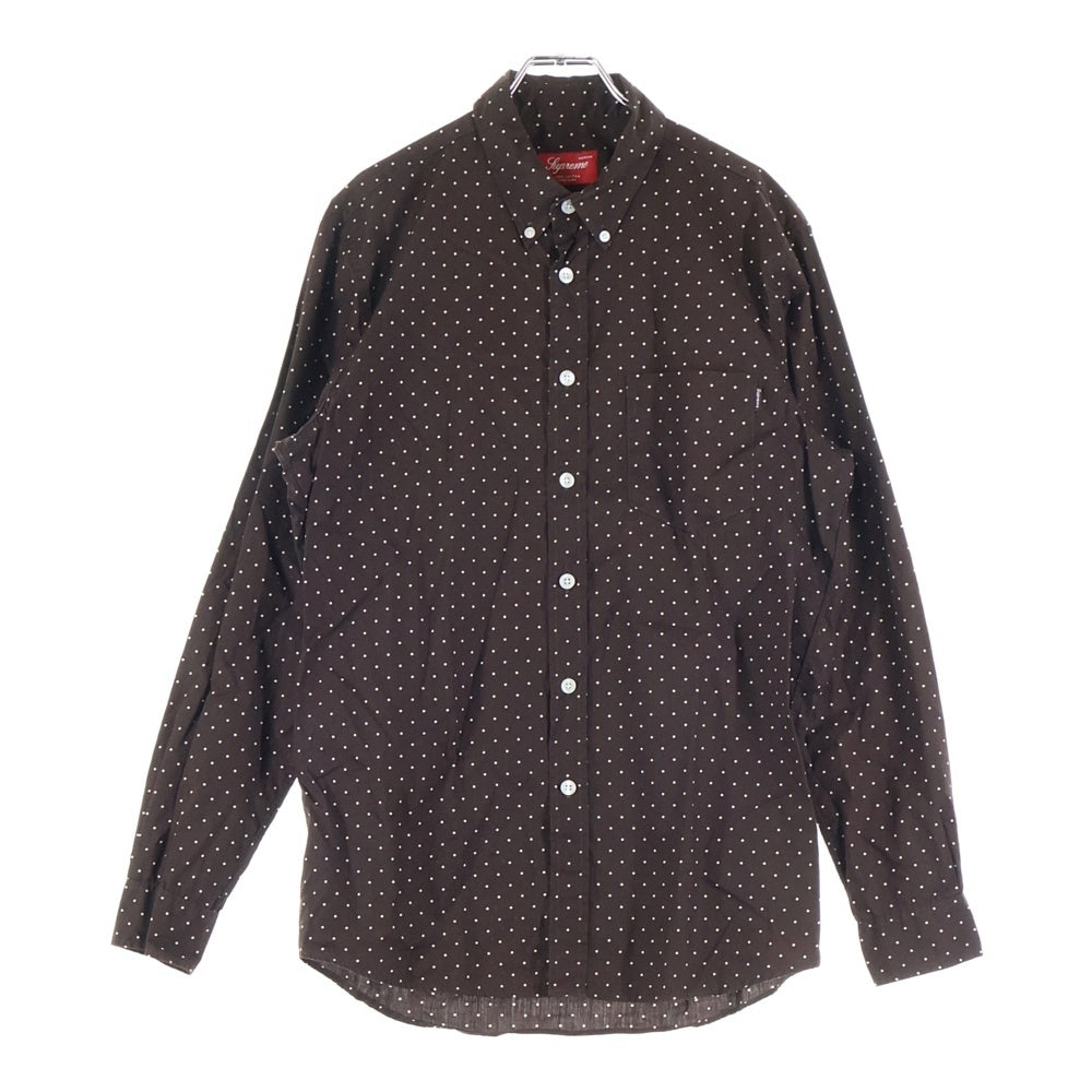 SUPREME(シュプリーム) Polka Dot Denim Shirt ポルカドット 長袖シャツ ブラウン