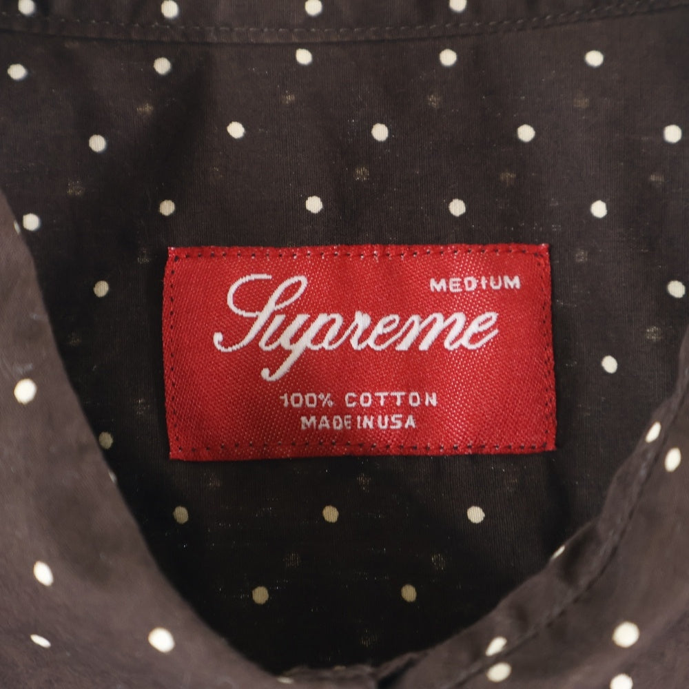 SUPREME(シュプリーム) Polka Dot Denim Shirt ポルカドット 長袖シャツ ブラウン