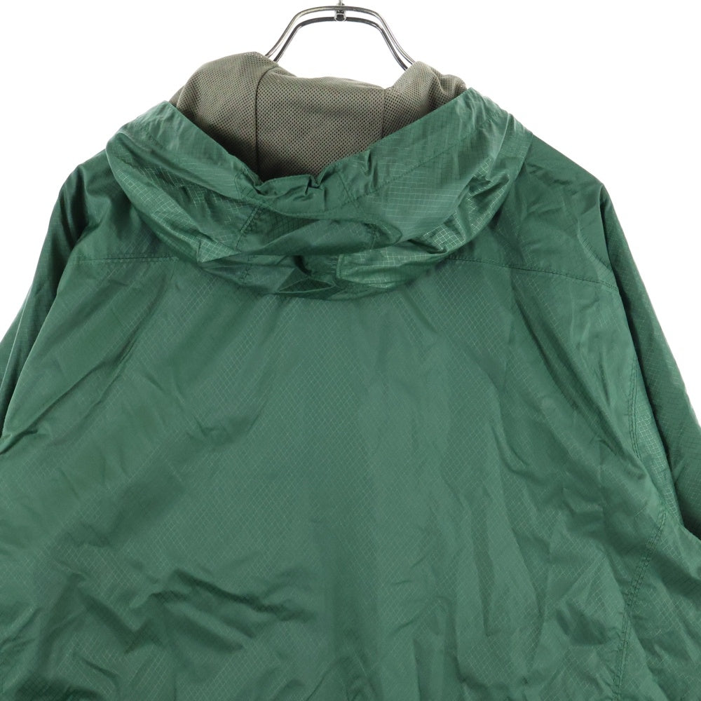 STUSSY(ステューシー) 90s 紺タグ付き 胸ロゴプリント 裏地メッシュ ナイロン フルジップ フーデッド ジャケット