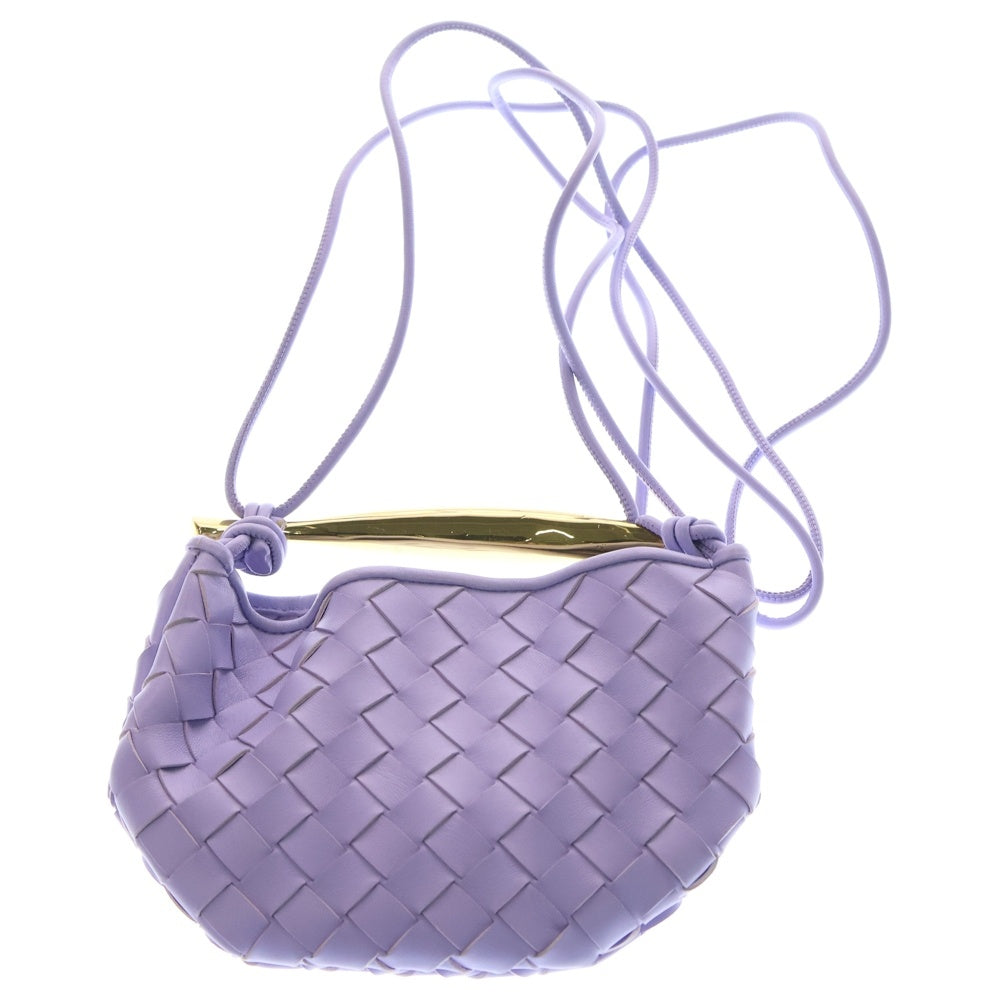 BOTTEGA VENETA(ボッテガヴェネタ) 22SS 2WAY ミニサーディン クラシック イントレチャート レザー ショルダーバッグ ハンドバッグ パープル レディース 716082