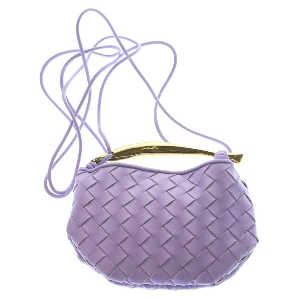 BOTTEGA VENETA(ボッテガヴェネタ) 22SS 2WAY ミニサーディン クラシック イントレチャート レザー ショルダーバッグ ハンドバッグ パープル レディース 716082