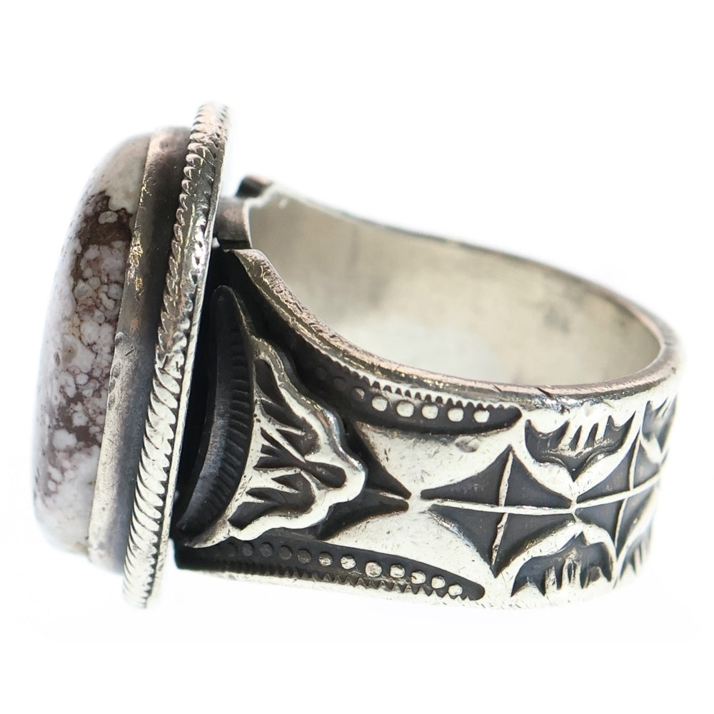 INDIAN JEWELRY(インディアンジュエリー) ナバホ族 Gary Reeves作 Wild Horses ワイルドホース スタンプワーク リング シルバー