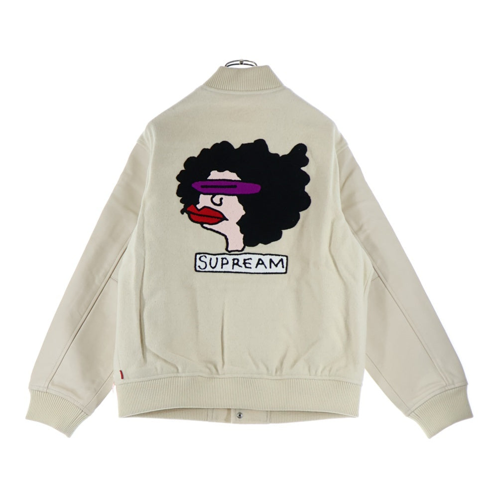 SUPREME(シュプリーム) 17AW × Mark Gonzales Gonz Ramm Varsity Jacket マーク・ゴンザレス ゴンズラム バーシティジャケット スタジャン ブルゾン ホワイト