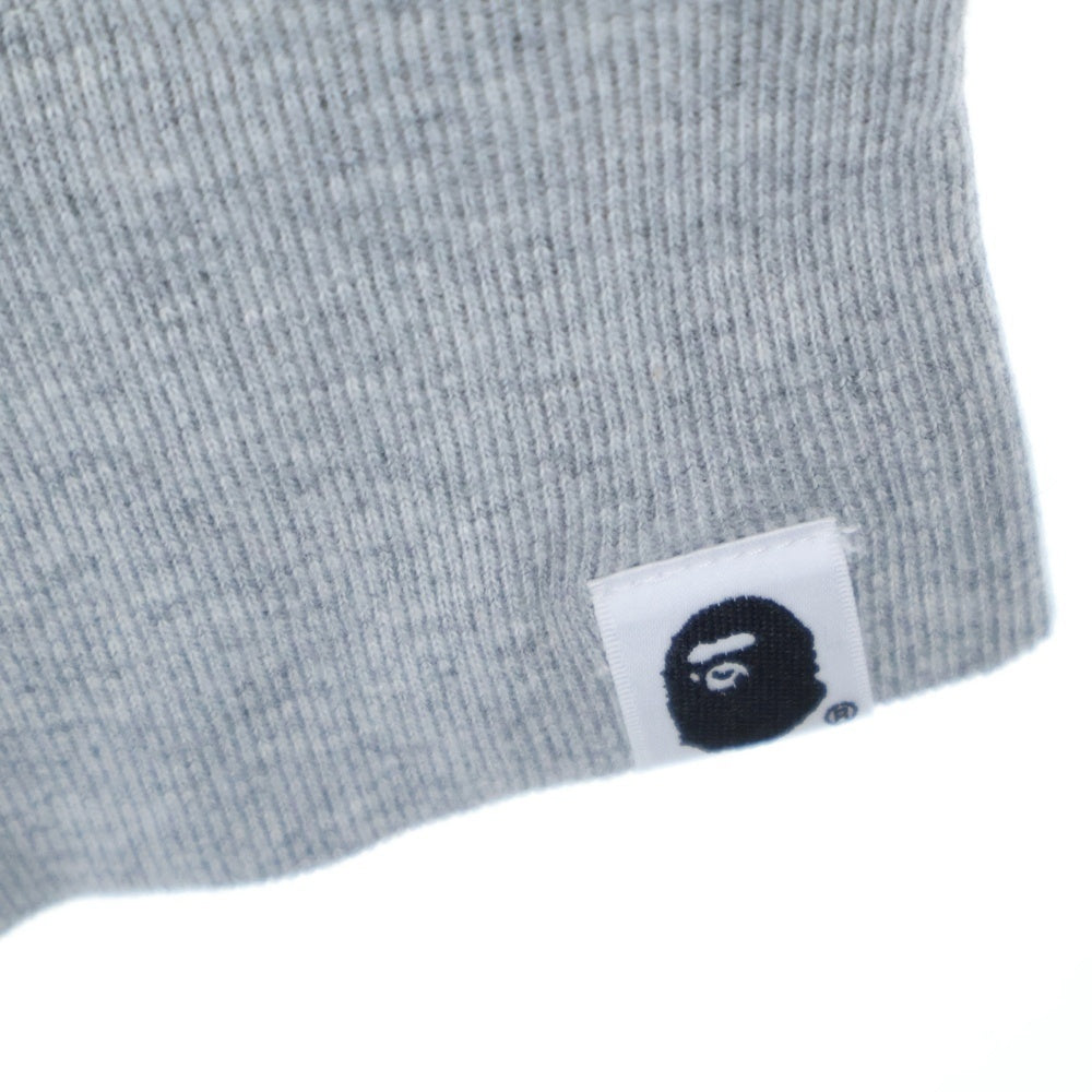 A BATHING APE(アベイシングエイプ) ×UNDEFEATED 両面 星条旗 ロゴ プリント スウェット ジップアップ パーカー グレー 1A21-115-929