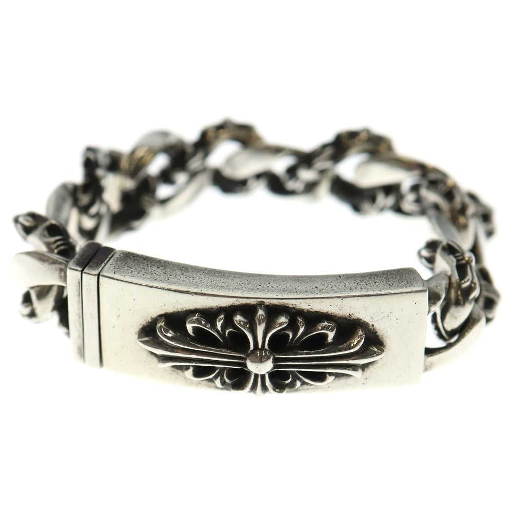 CHROME HEARTS(クロムハーツ) ID FLORAL CRS フローラルクロスIDファンシーリンク ブレスレット 11LINK シルバー BCA166