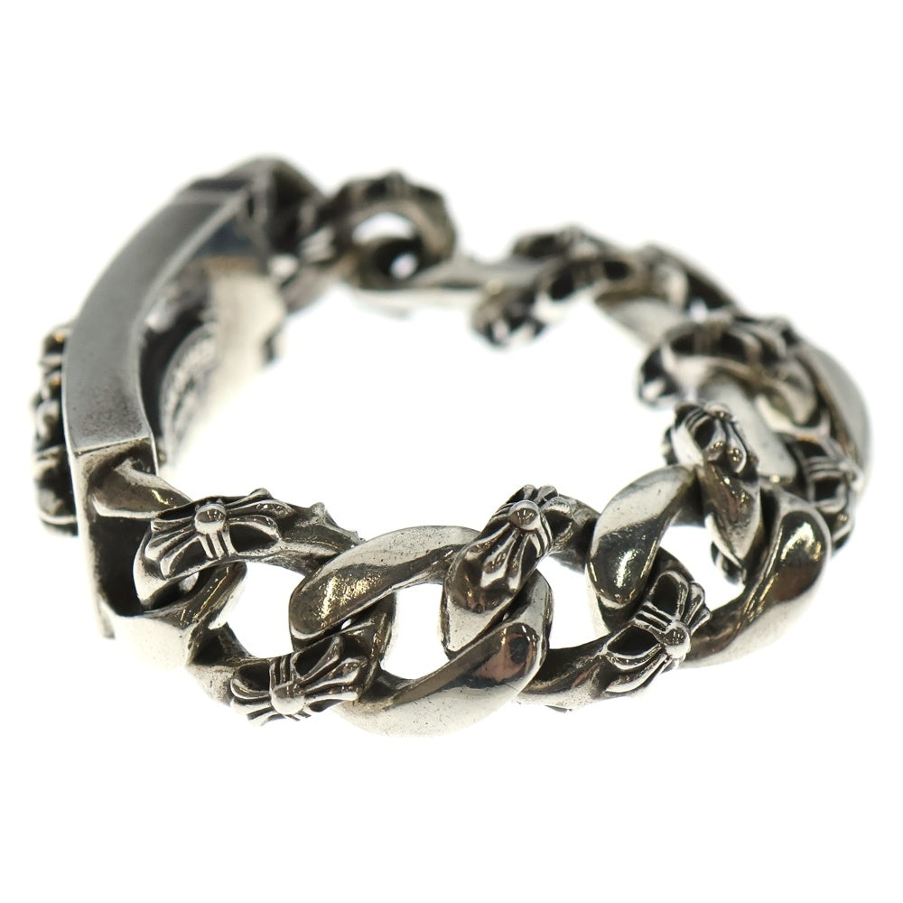 CHROME HEARTS(クロムハーツ) ID FLORAL CRS フローラルクロスIDファンシーリンク ブレスレット 11LINK シルバー BCA166