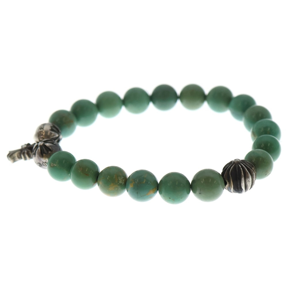CHROME HEARTS(クロムハーツ) 10mm BEAD STACK CH CROSS スタックCHクロス ビーズブレスレット ターコイズ/シルバー