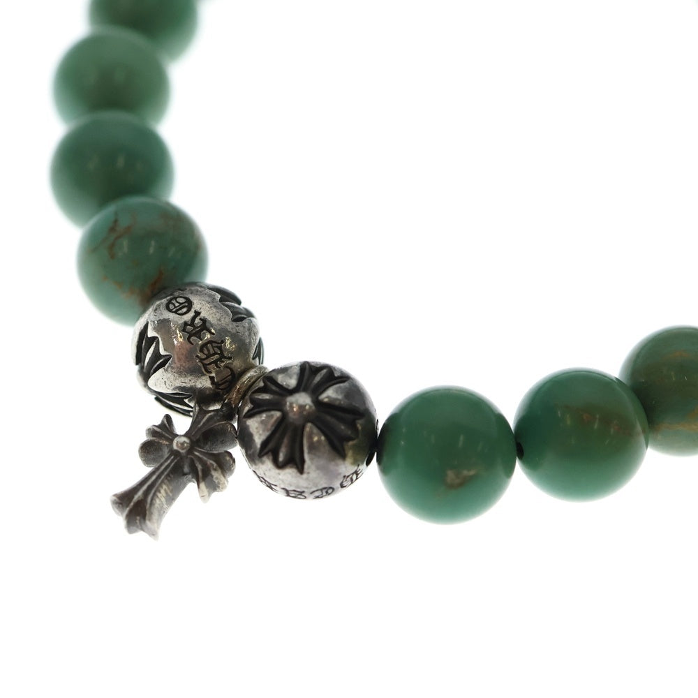 CHROME HEARTS(クロムハーツ) 10mm BEAD STACK CH CROSS スタックCHクロス ビーズブレスレット ターコイズ/シルバー