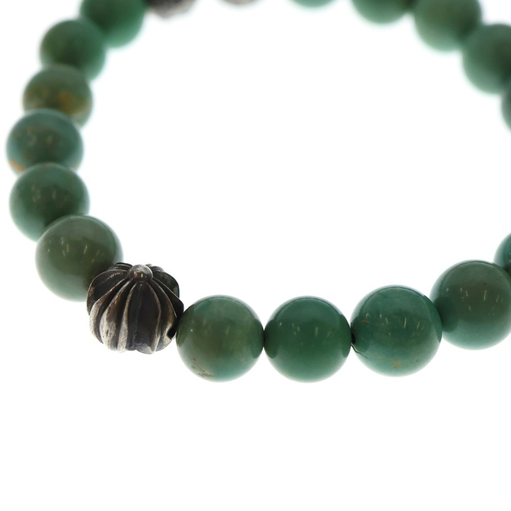 CHROME HEARTS(クロムハーツ) 10mm BEAD STACK CH CROSS スタックCHクロス ビーズブレスレット ターコイズ/シルバー