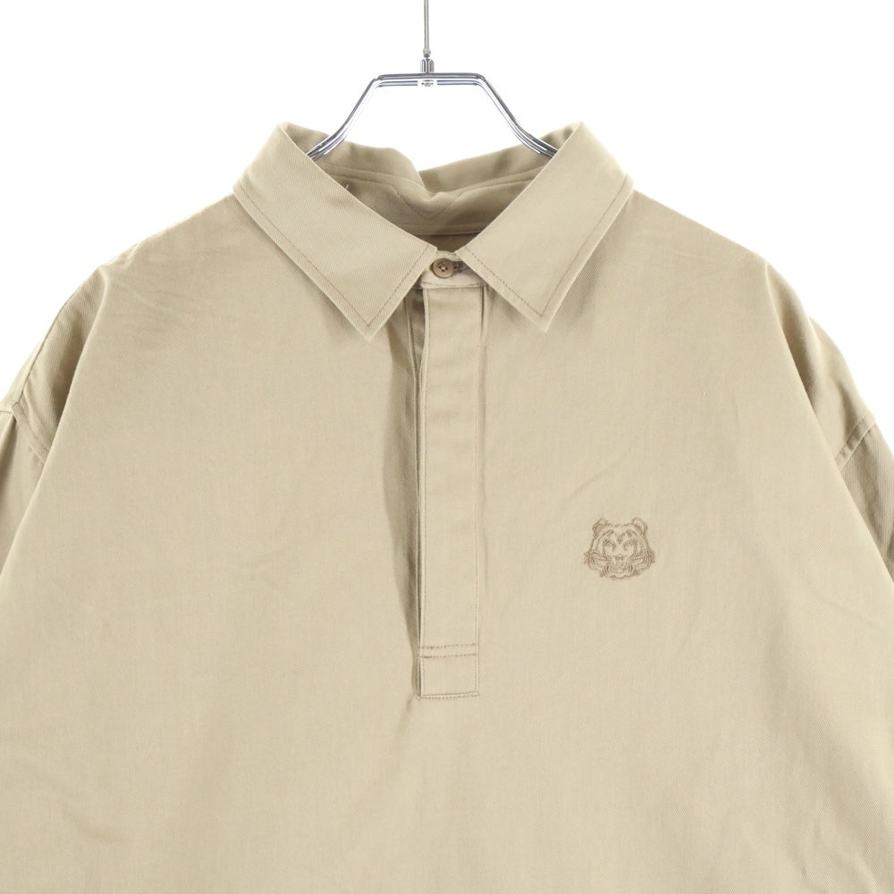 KENZO(ケンゾー) ロゴ刺繍 チノプルオーバー長袖シャツ ベージュ FA65CH4401LE