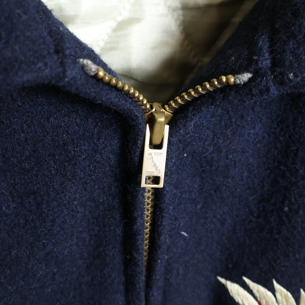 COOTIE(クーティー) 15AW Souvenir Work Jacket スーベニア 刺繍 裏地キルティング ウール ワークジャケット ネイビー