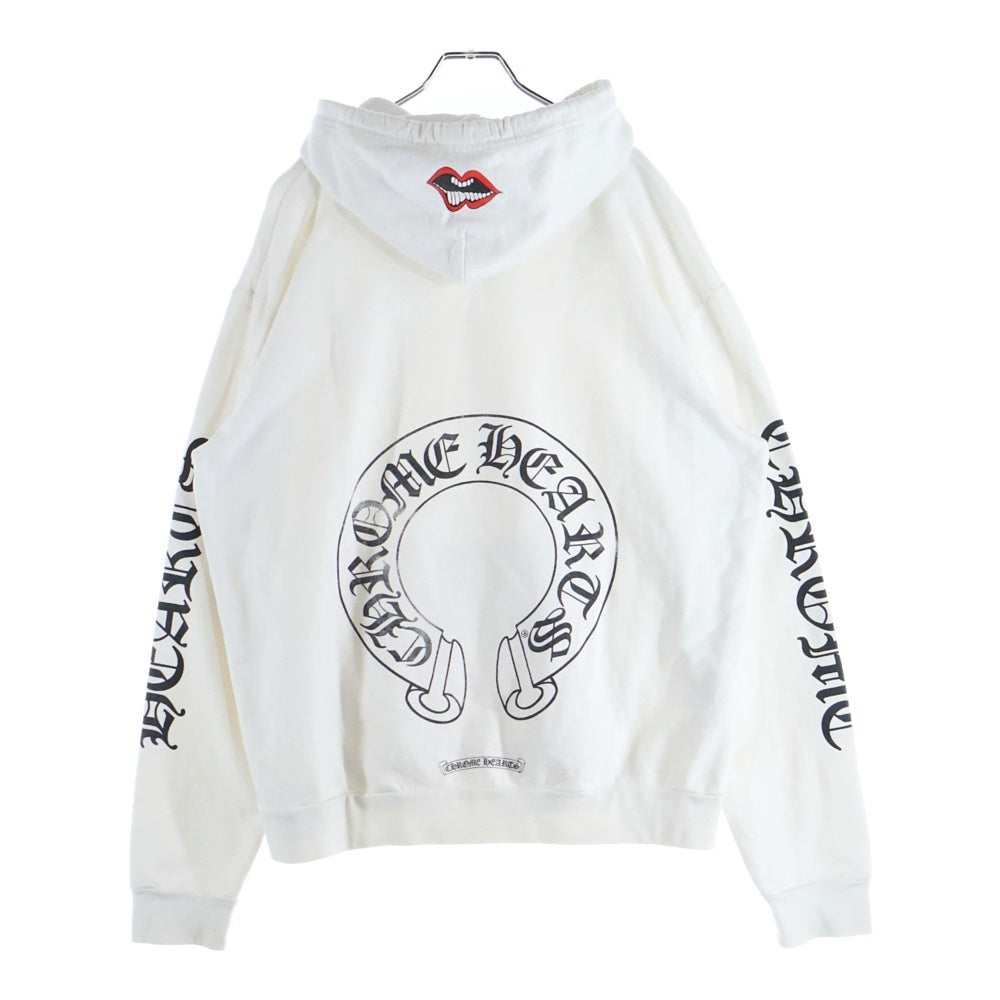 CHROME HEARTS(クロムハーツ) ×MATTY BOY Chomper Horseshoe Hoodie マッティボーイ チョンパーホースシュー スウェットプルオーバーフーディーパーカー ホワイト