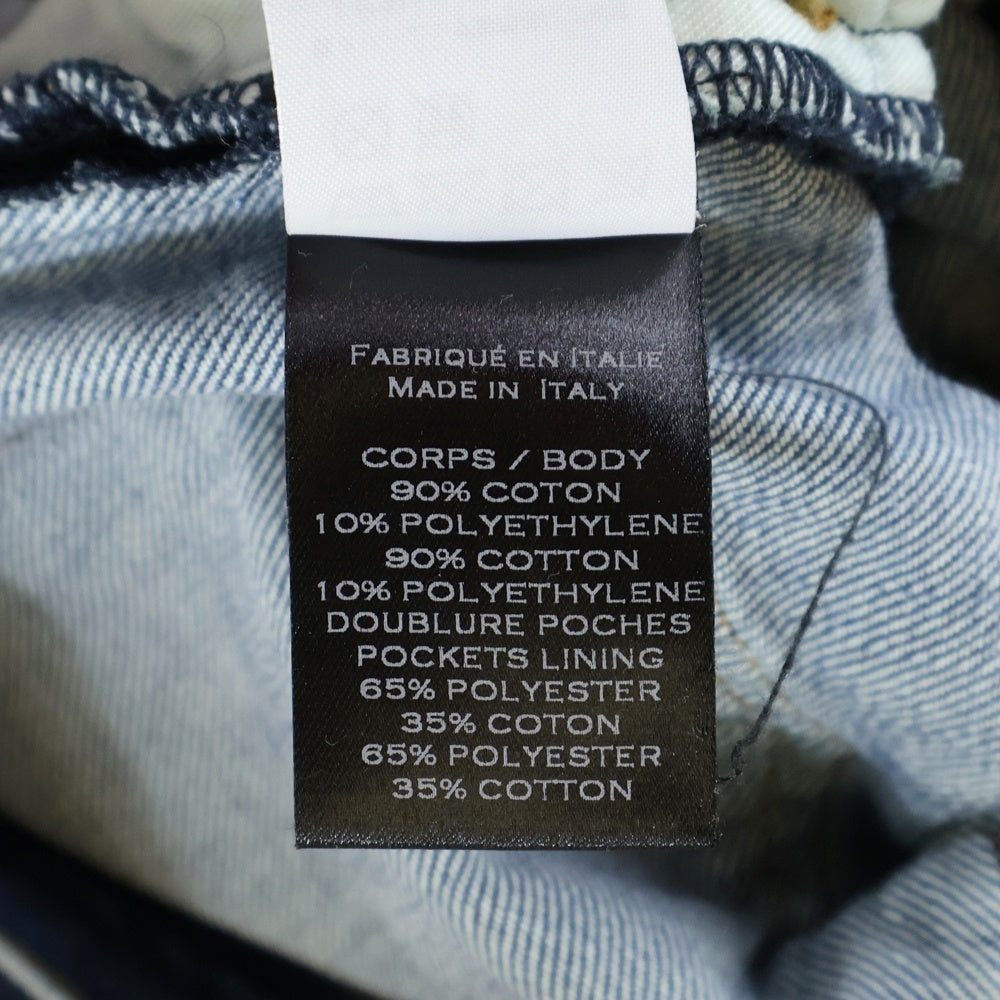 BALMAIN(バルマン) 17SS ダメージ加工 蛇腹バイカー デニムパンツ ジーンズ インディゴ S7H9551TO14E