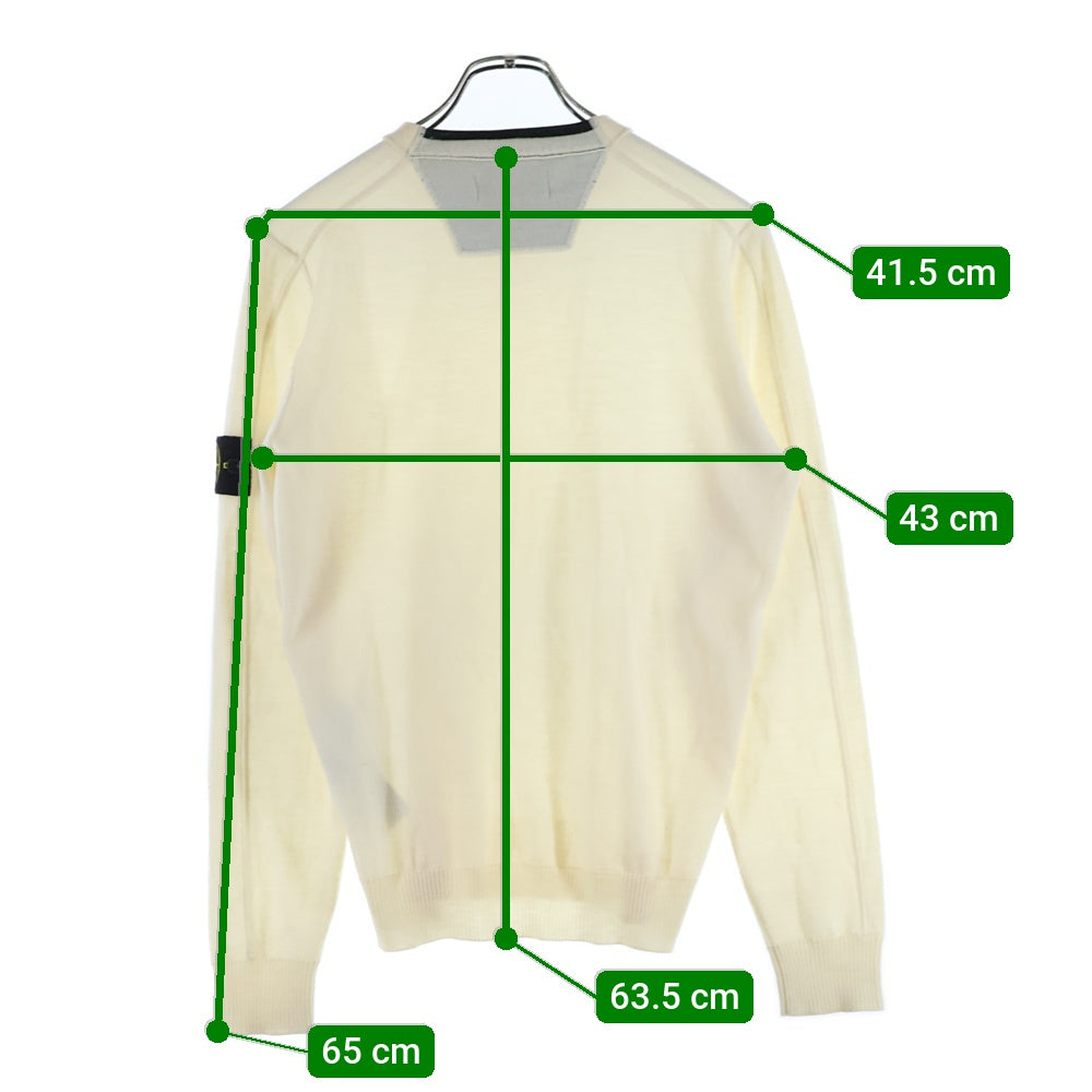 STONE ISLAND(ストーンアイランド) 16AW CREWNECK SWEATER クルーネック ウール 長袖ニットセーター アイボリー 651550BC4