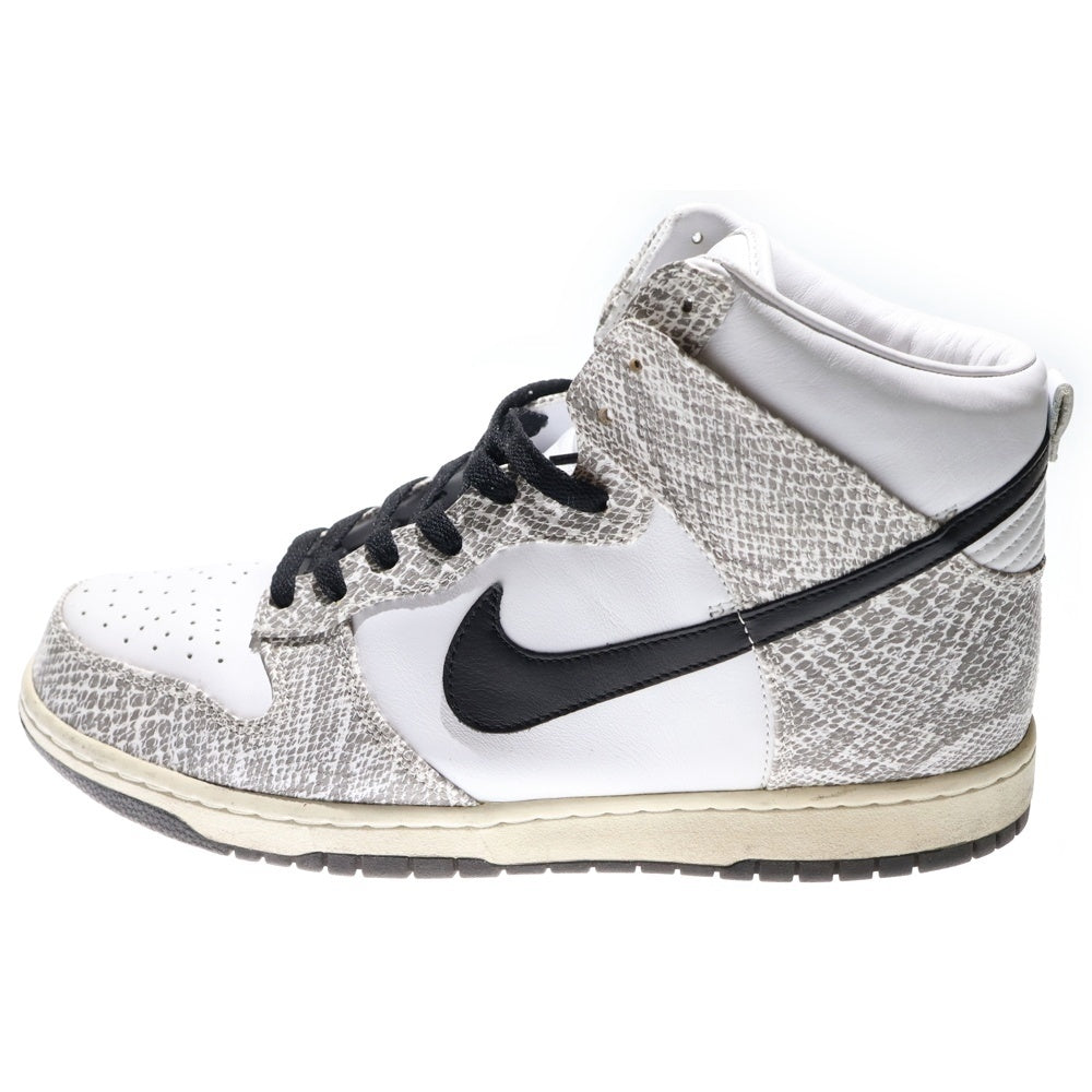 NIKE(ナイキ) 【観賞用 2013年製】DUNK PREMIUM HIGH SP Cocoa Snake ダンク プレミアム ココアスネーク ハイカットスニーカー ホワイト/グレー US12/30cm 624512-010