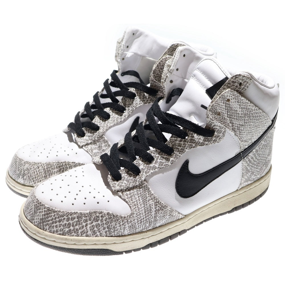 NIKE(ナイキ) 【観賞用 2013年製】DUNK PREMIUM HIGH SP Cocoa Snake ダンク プレミアム ココアスネーク ハイカットスニーカー ホワイト/グレー US12/30cm 624512-010