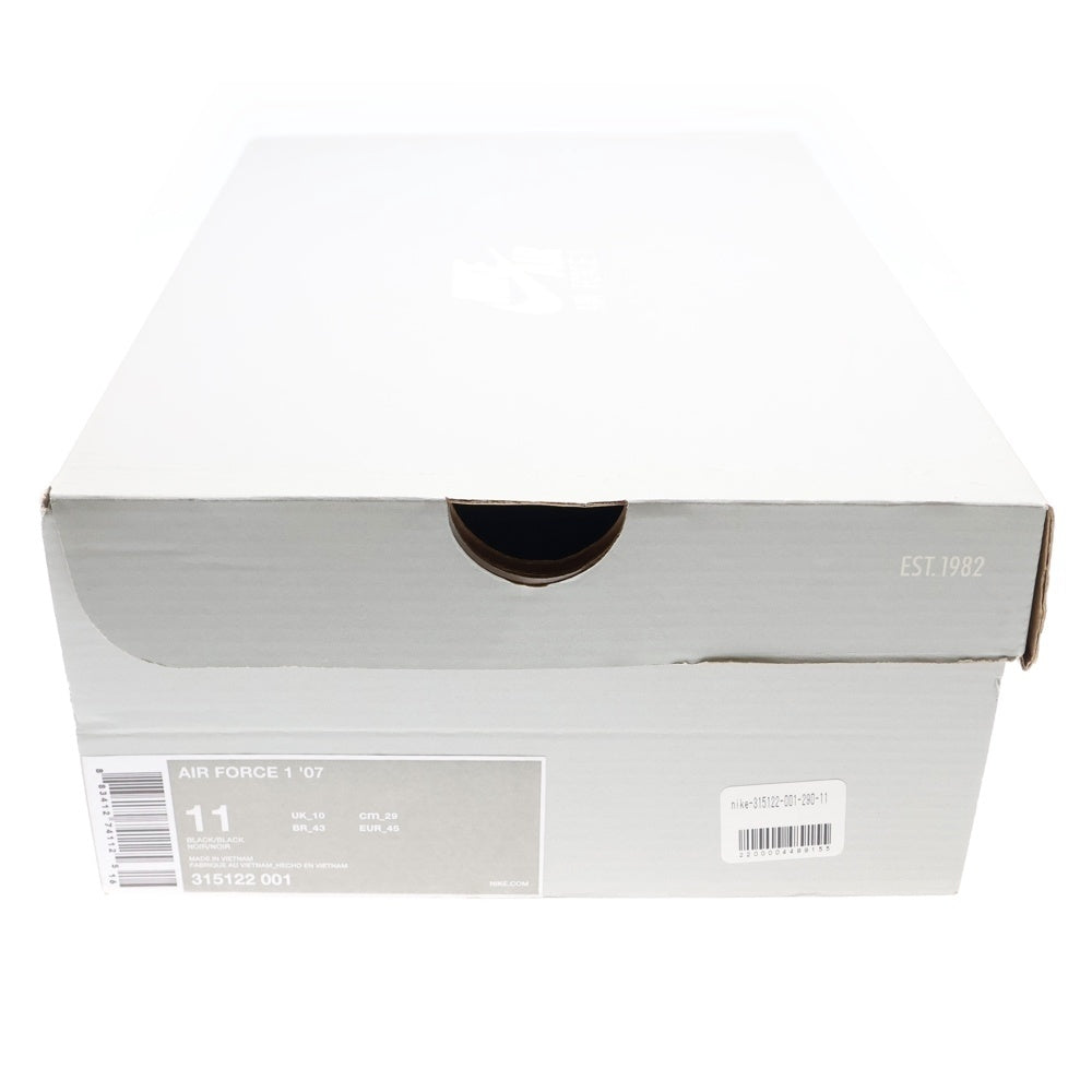 NIKE(ナイキ) AIR FORCE 1 07 エアフォース1 ローカットスニーカー ブラック US11/29cm 315122-001