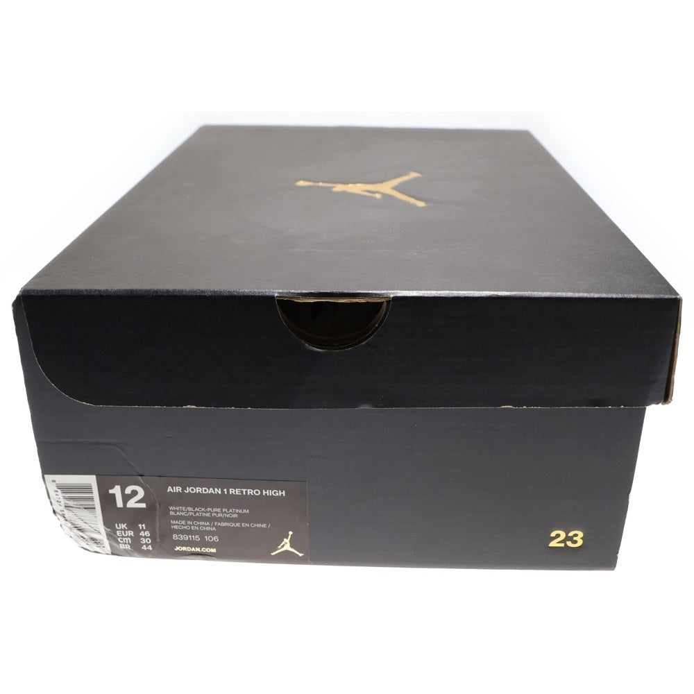 NIKE(ナイキ) 【観賞用 2016年製】AIR JORDAN 1 RETRO HIGH WHITE ELEPHANT エアジョーダン1 レトロ ホワイト ハイカットスニーカー ホワイト US12/30cm 839115-106
