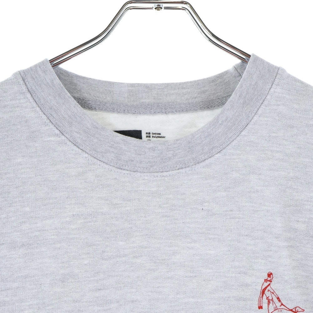 NO BRAND(ノーブランド) chocolate お散歩 ロゴ プリント クルーネックスウェットシャツ アッシュ