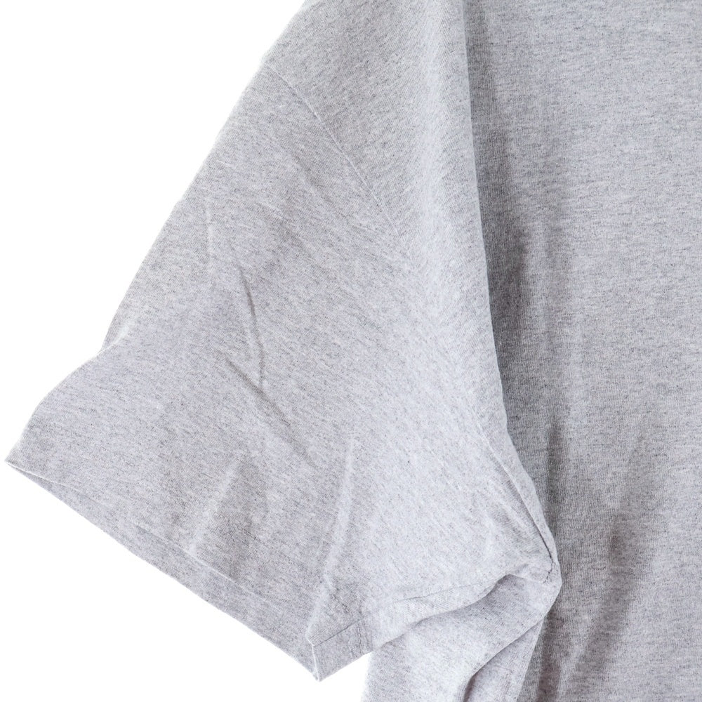 NO BRAND(ノーブランド) GIRL 両面 ロゴプリント クルーネック 半袖 Tシャツ カットソー グレー