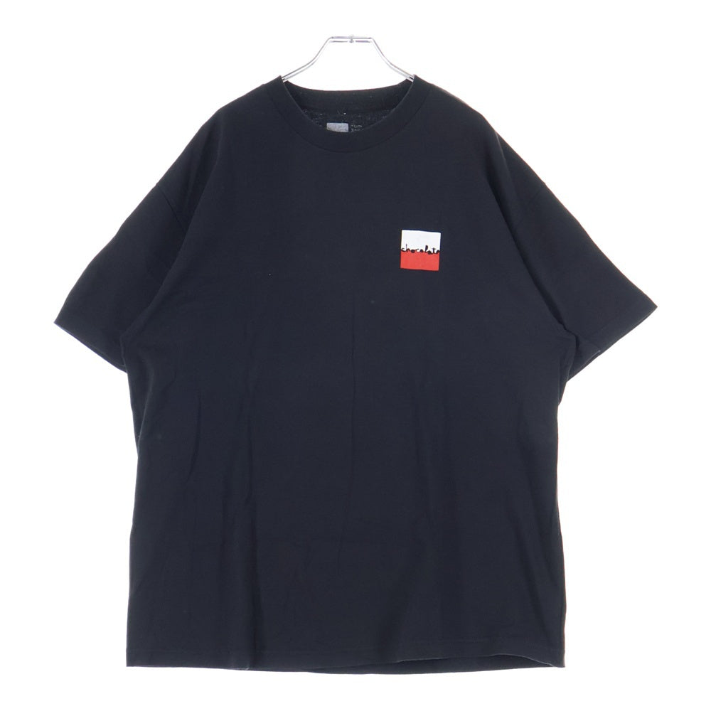 NO BRAND(ノーブランド) chocolate 両面ロゴ プリント クルーネック 半袖 Tシャツ カットソー ブラック