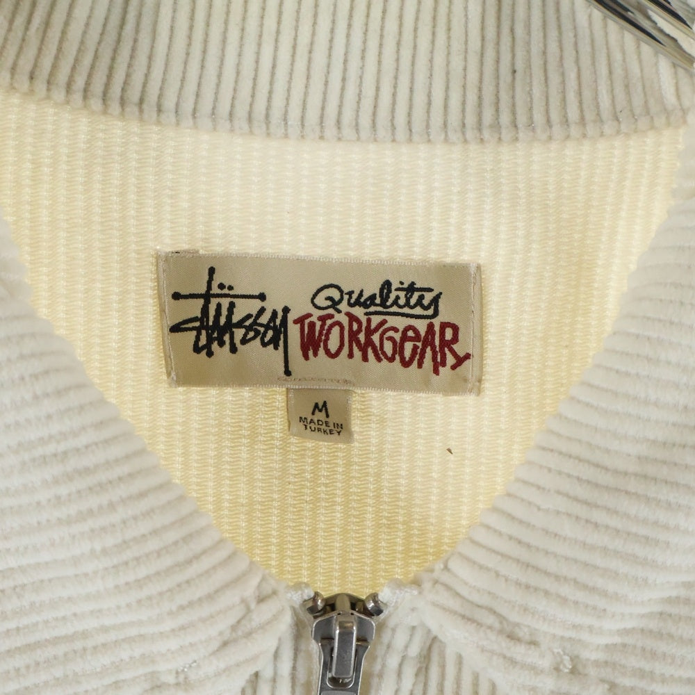 STUSSY(ステューシー) 22AW WIDE WALE CORD ZIP SHIRT コーデュロイ ジップアップ 長袖シャツ ホワイト