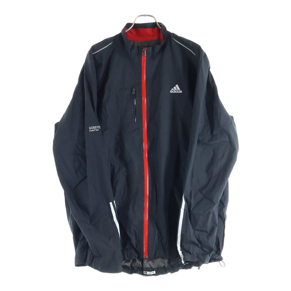 adidas(アディダス) ロゴプリント ジップアップナイロンジャケット レッド/ブラック