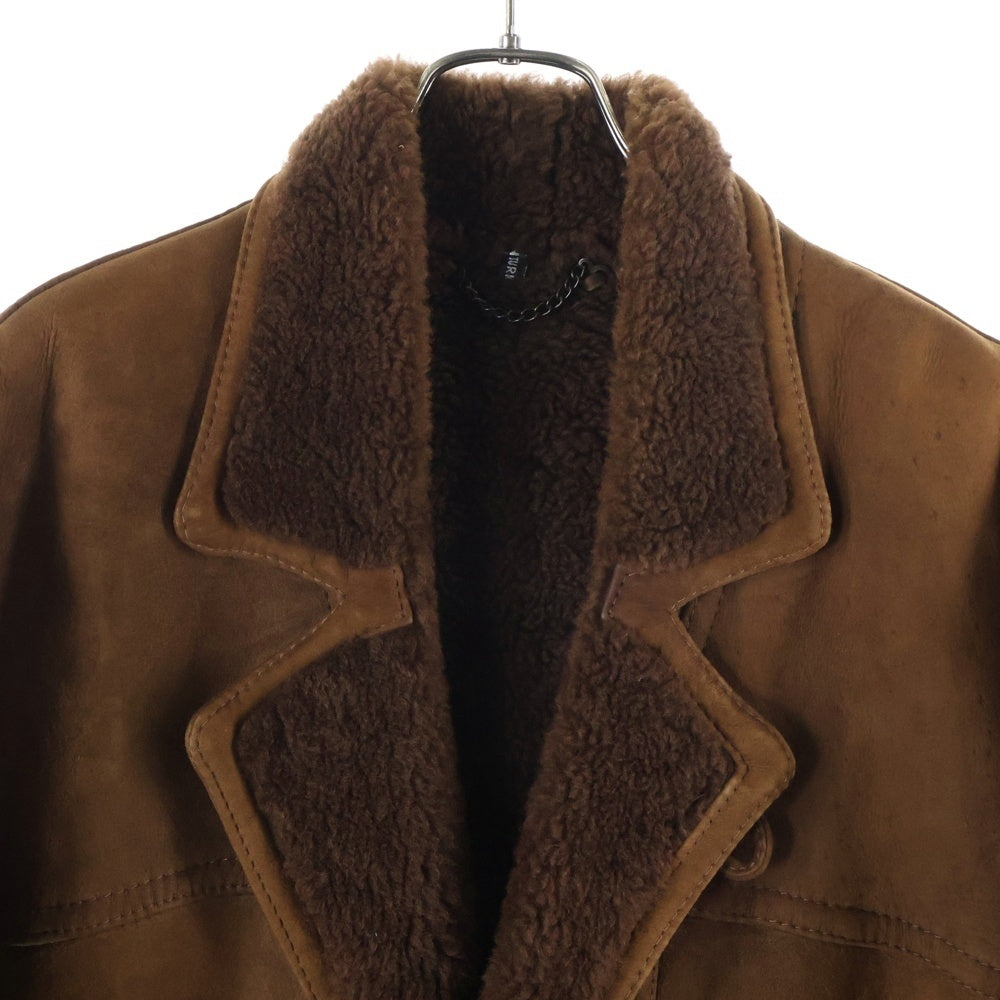 NO BRAND(ノーブランド) ROBERT MASSINI(ロベルト・マッシーニ) ファー レザー ムートンコート ブラウン