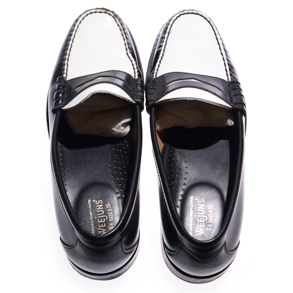 G.H.Bass WEEJUNS(ジーエイチバスウィージャンズ) WEEJUN HERITAGE LARSON MOC PENNY ツートン レザー ローファー ブラック/ホワイト BA1101H-001