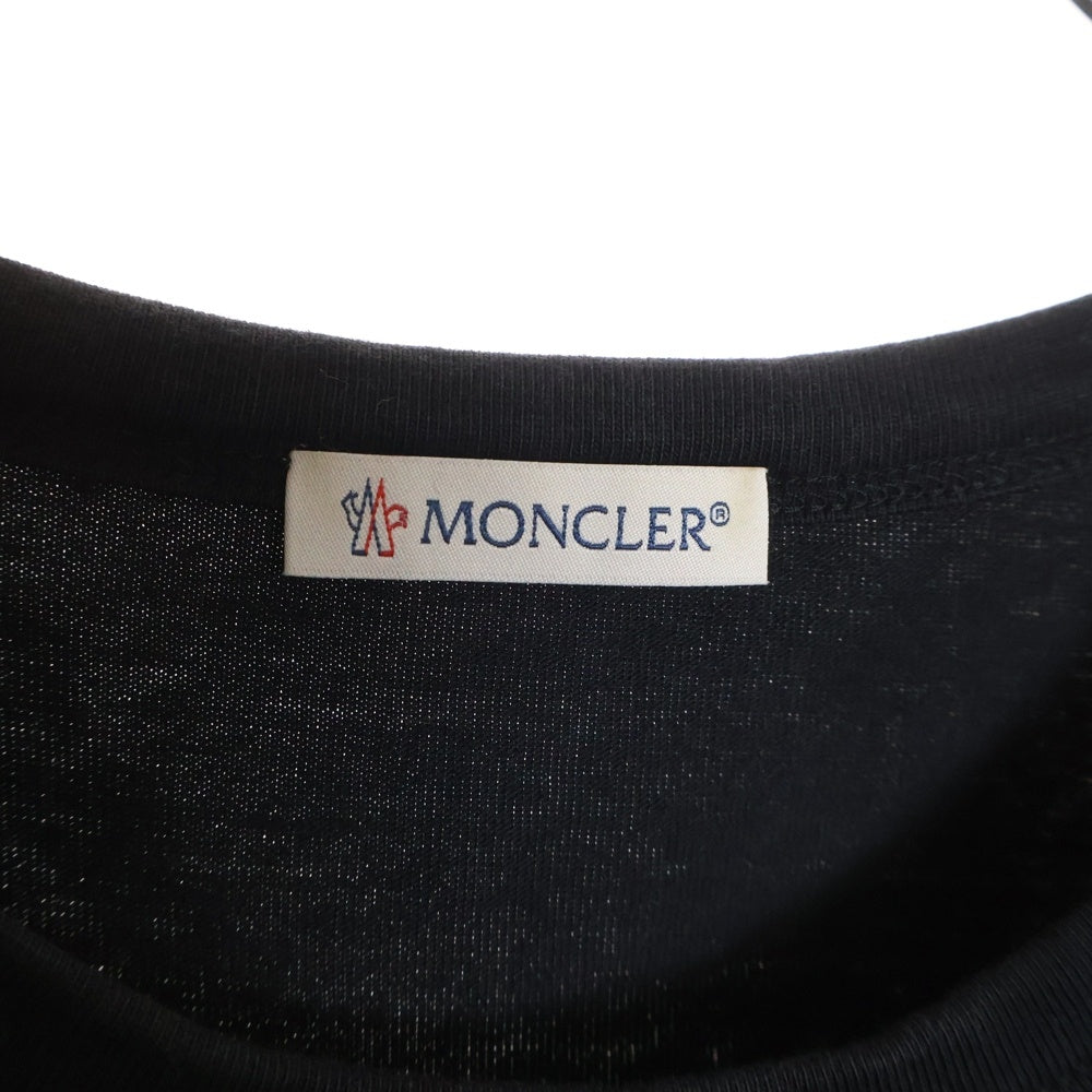 MONCLER(モンクレール) 20SS MAGLIA T-SHIRT ロゴパッチ付き クルーネック半袖Tシャツ カットソー ブラック E10918041850 8390T