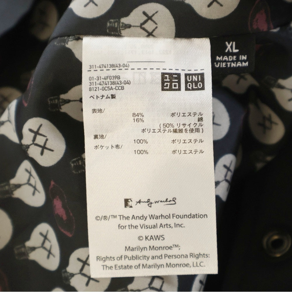 NO BRAND(ノーブランド) UNIQLO × KAWS × Warhol Coach Jacket ユニクロ カウズ ウォーホル コーチジャケット ブラック