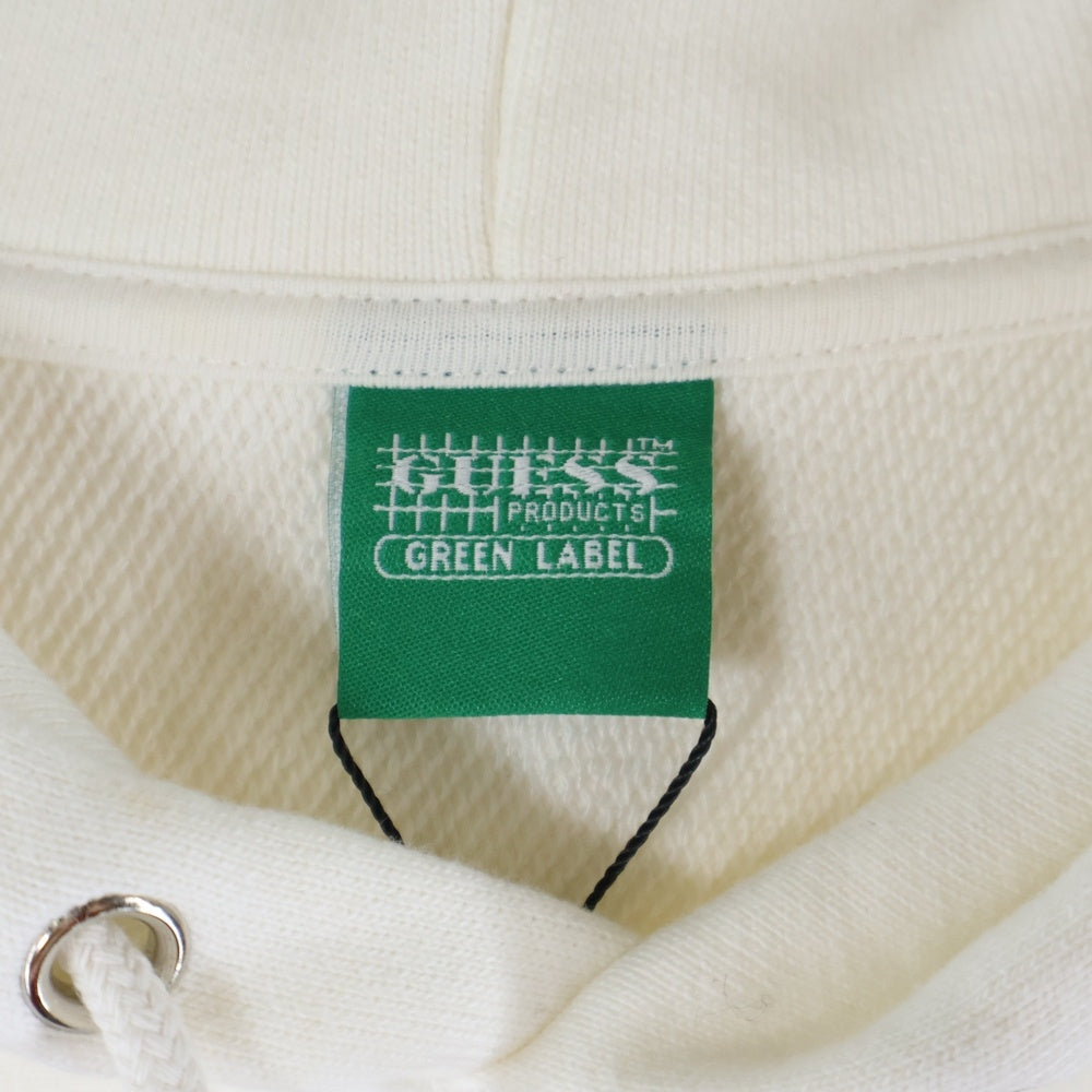 GUESS(ゲス) Green Label×Ricky Powell グリーンレーベル リッキーパウエル フロントプリント プルオーバーパーカー フーディー ホワイトMI4K8360RP