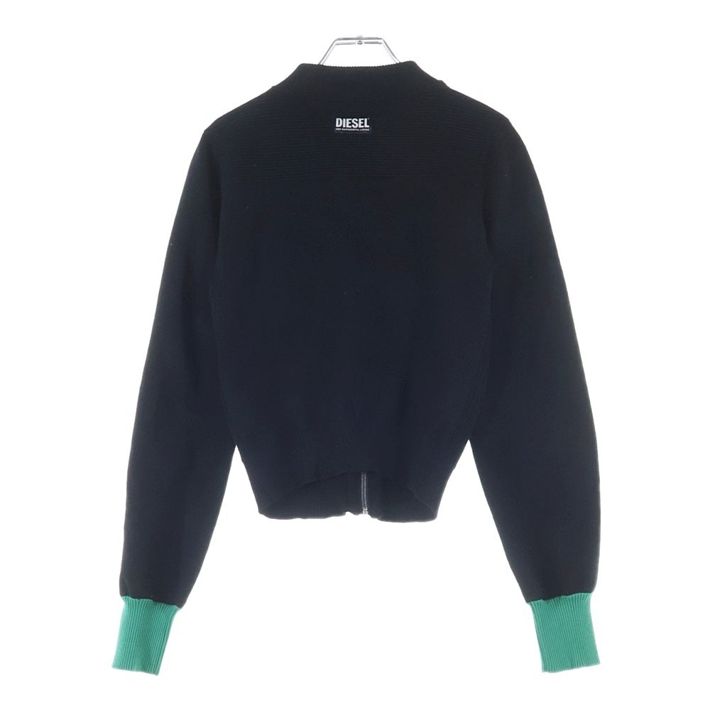DIESEL(ディーゼル) フロントカット 長袖ニットジップカーディガン ブラック 00E8M200034 レディース