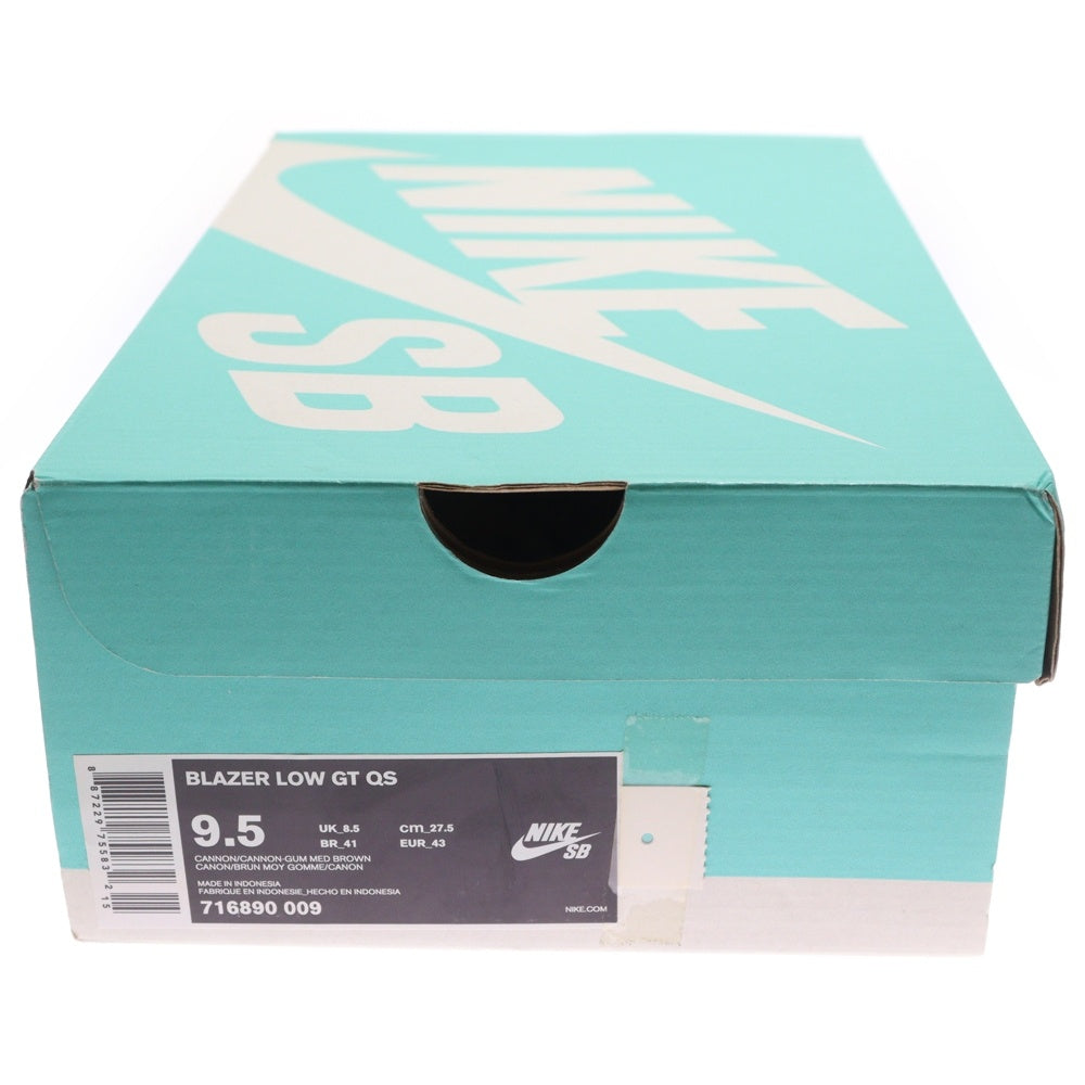 NIKE(ナイキ) × SUPREME BLAZER LOW GT QS Cannon-Gum シュプリーム ブレザー キャノンガム ローカットスニーカー グリーン US9.5/27.5cm 716890-009