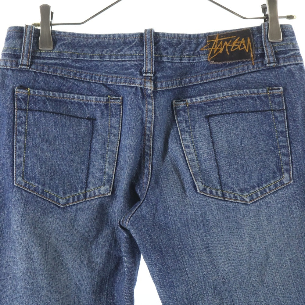 STUSSY(ステューシー) 90s OLD STUSSY ヴィンテージ加工 ストレート デニムパンツ インディゴ レディース