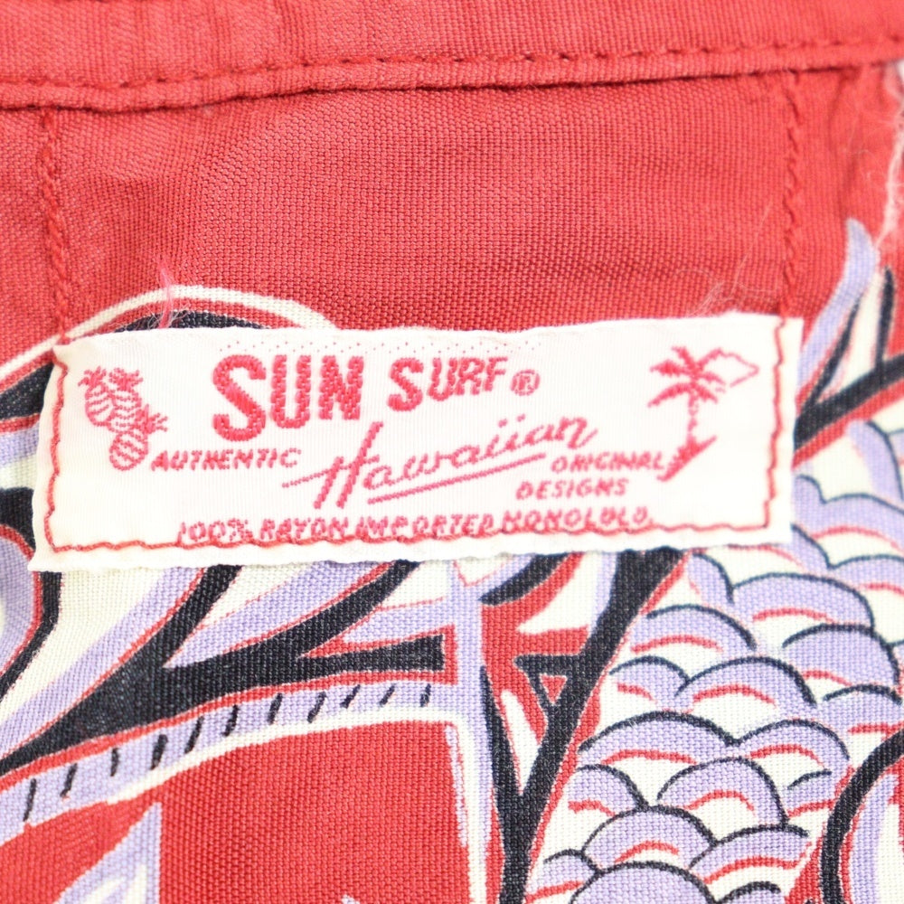 SUN SURF(サンサーフ) SPECIAL EDITION TORNADO TIGER トルネードタイガー レーヨン 半袖 アロハシャツ レッド SS38417