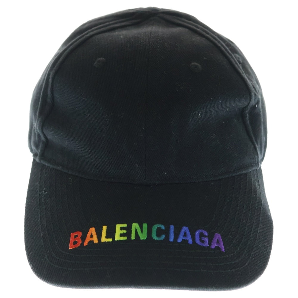 BALENCIAGA(バレンシアガ) レインボーロゴ 刺繍 ベースボールキャップ