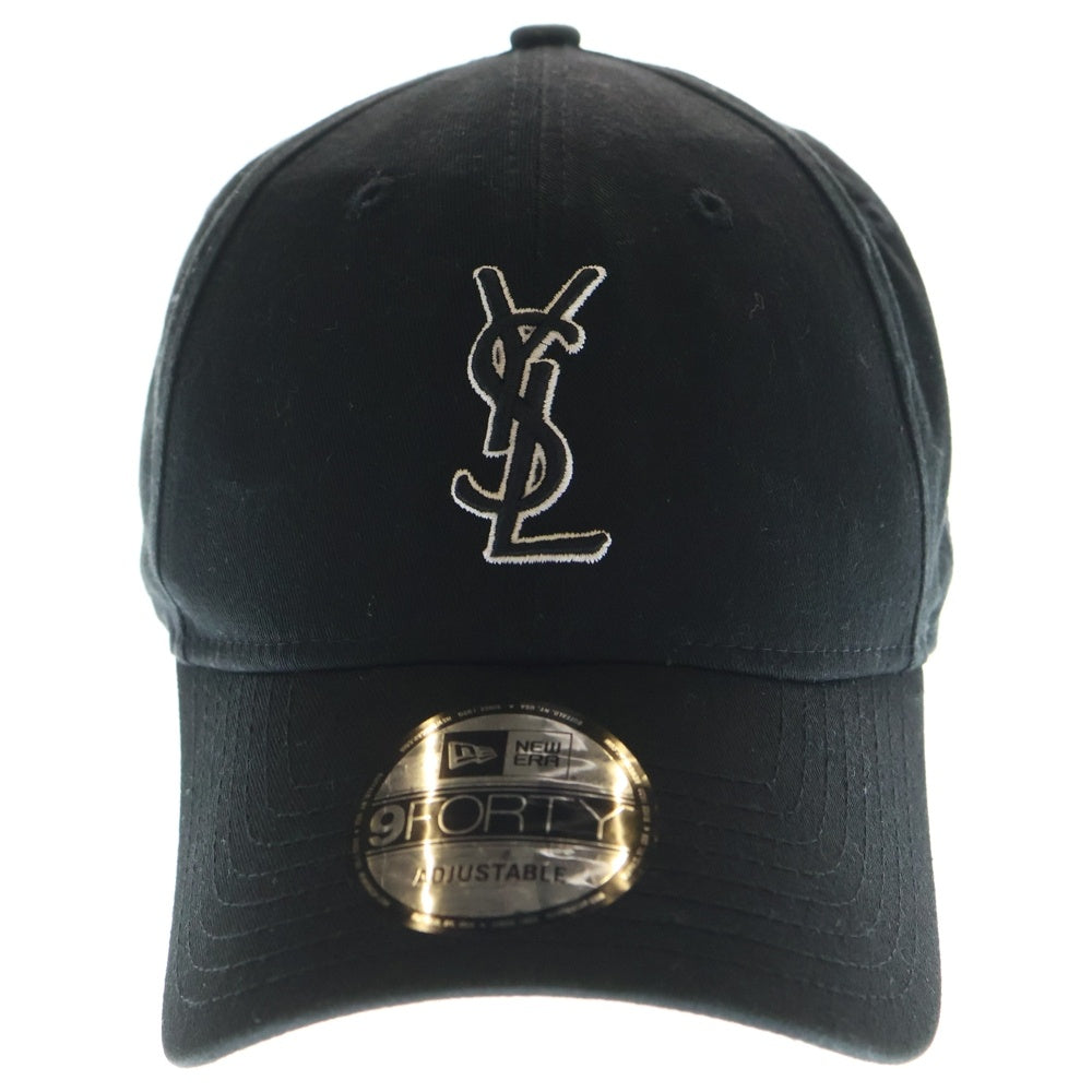 SAINT LAURENT PARIS(サンローランパリ) ×New Era YSLロゴ 刺繍 ベースボールキャップ ブラック