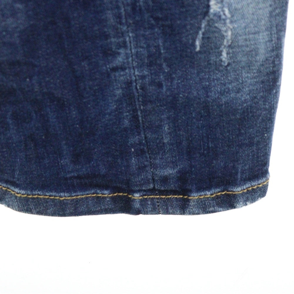 DSQUARED2(ディースクエアード) 21AW COOL GUY JEANS ペイント ダメージ加工 スリムストレート デニムパンツ インディゴ S71LB0940 S30685