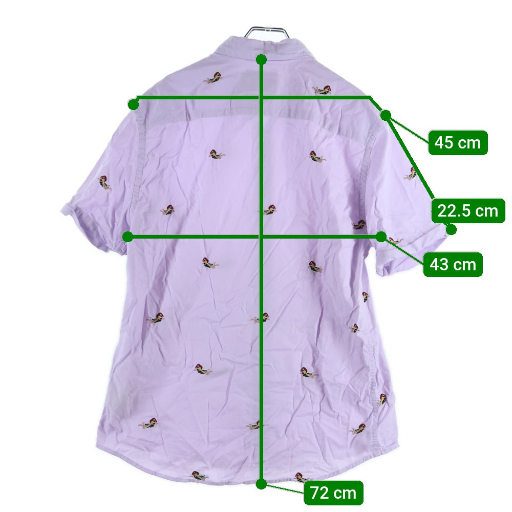 SCOTCH&SODA(スコッチ アンド ソーダ) マーメイド刺繍 コットン 半袖シャツ パープル