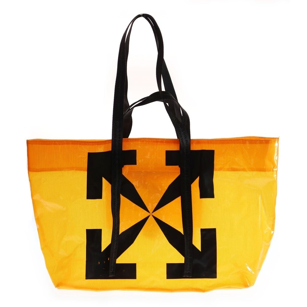 OFF-WHITE(オフホワイト) ARROW TYVEK TOTE ロゴプリント トートバッグ オレンジ