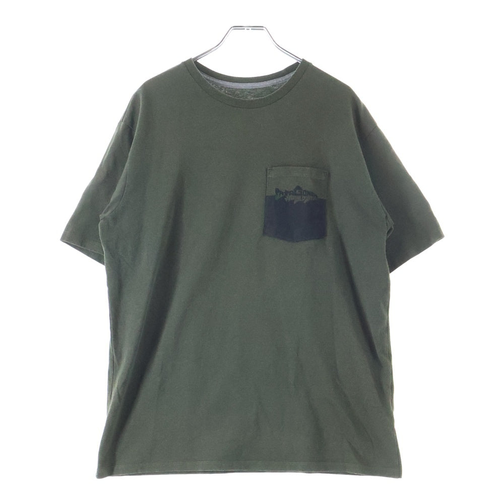 PATAGONIA(パタゴニア) ロゴプリント トラウト オーガニック コットン ポケット 半袖Tシャツ カットソー