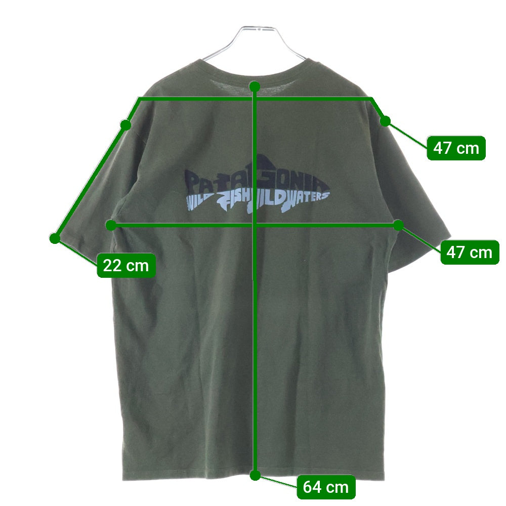 PATAGONIA(パタゴニア) ロゴプリント トラウト オーガニック コットン ポケット 半袖Tシャツ カットソー