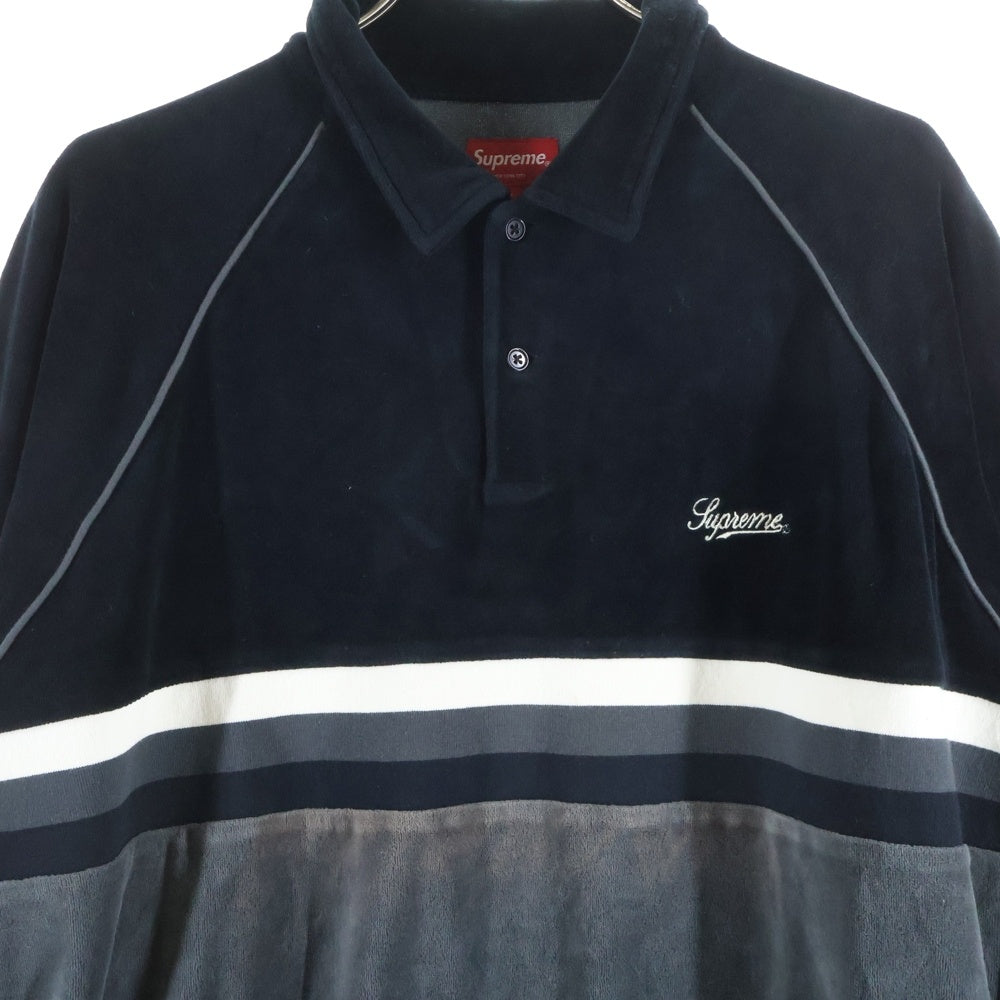 SUPREME(シュプリーム) 19SS Stripe Velour Raglan L/S Polo
