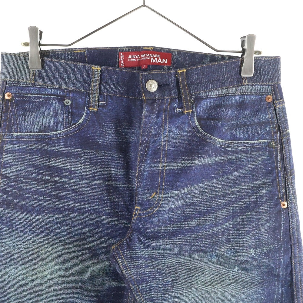 JUNYA WATANABE COMME des GARCONS(ジュンヤワタナベ コムデギャルソン) × LEVIS リーバイス 転写プリント ジッパーフライ デニムパンツ インディゴ WE-P202